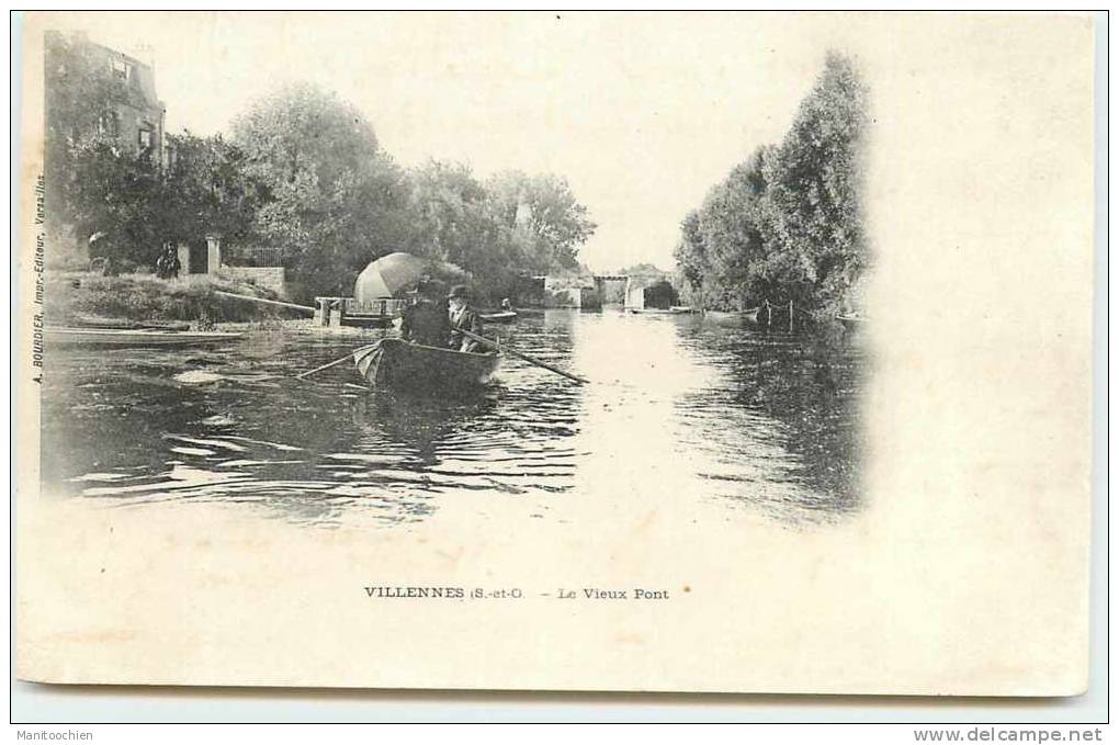 DEP 78 VILLENNES  SUR SEINE LE VIEUX PONT BARQUE FAMILIAL - Villennes-sur-Seine