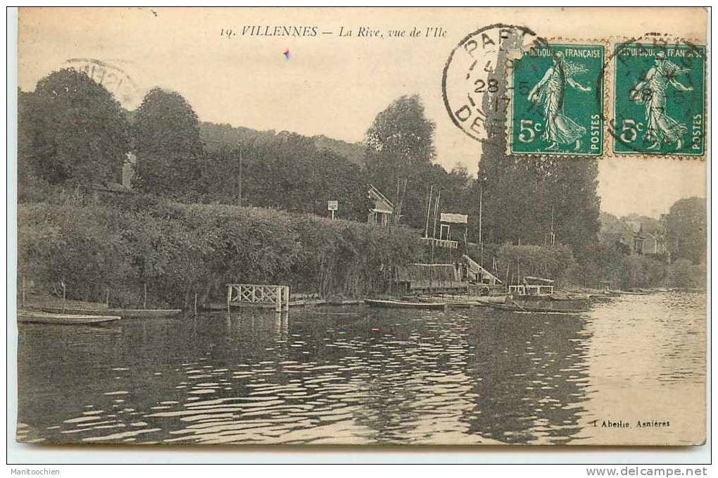 DEP 78 VILLENNES  SUR SEINE LA RIVE VUE DE L'ILE - Villennes-sur-Seine