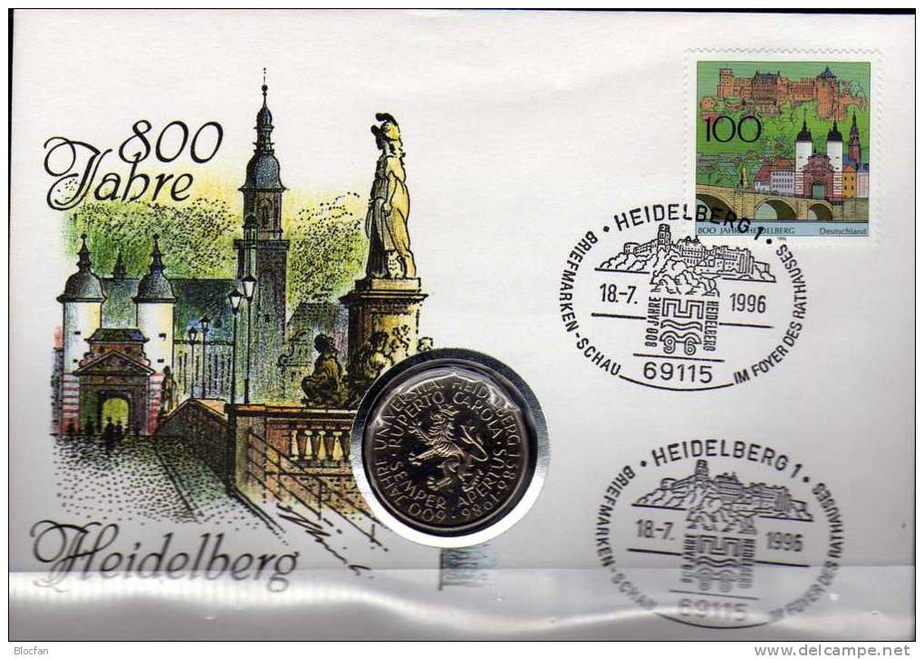 Numisbrief Heidelberg 1986 Numisletter Bundesbank 5DM Plus BRD 1868 O 21€ Stadtbild Schloß Architectur Cover Of Germany - 5 Mark