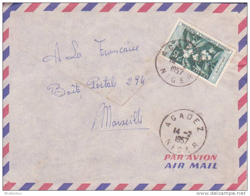 AGADEZ - NIGER - 1957 - Afrique,colonies Francaises,avion,lettre,m Arcophilie - Lettres & Documents