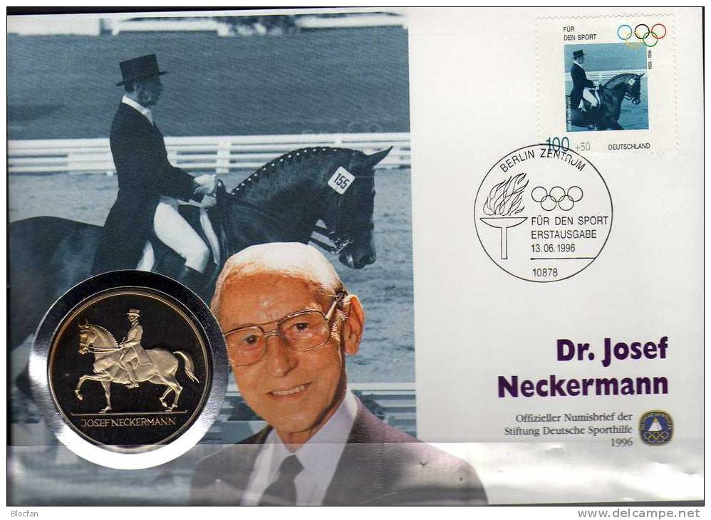 Numisbrief Olympiade 1996 Numisletter Sporthilfe Medaille Plus BRD 1862 O 27€ Dressur-Reiten Olympic Cover Of Germany - Estate 1996: Atlanta