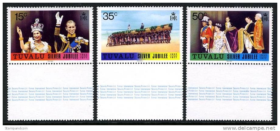 Tuvalu #43-45 Mint Hinged QEII Silver Jubilee Set Set From 1977 - Tuvalu (fr. Elliceinseln)