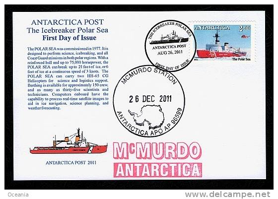 Antarctica Post 2011 FDC Ice Breaker Postcard* - Other & Unclassified