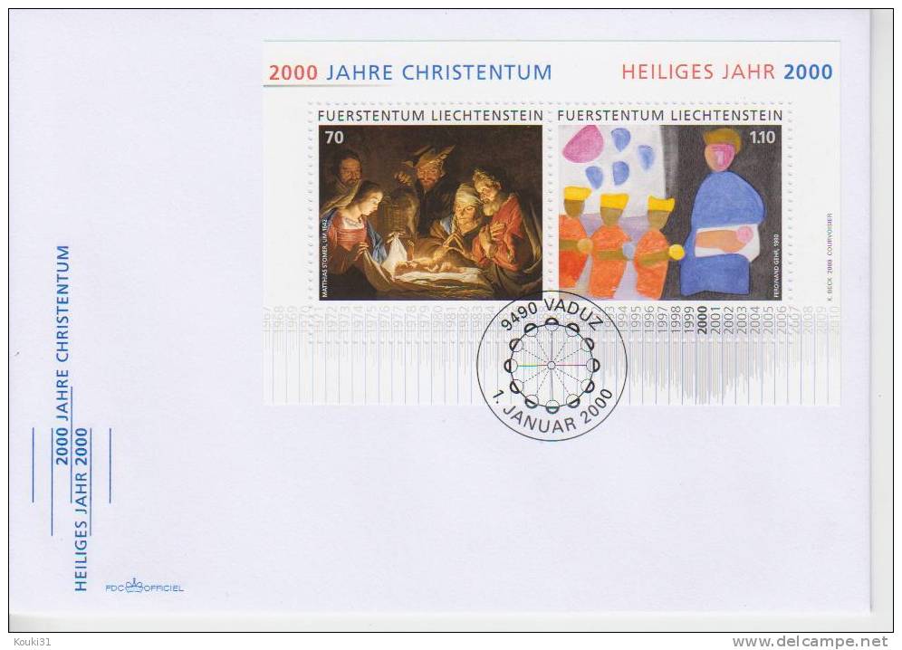 Liechtenstein YT BF 19 FDC : Christianisme , L'Adoration Des Bergers ; Les Trois Rois - Cuadros