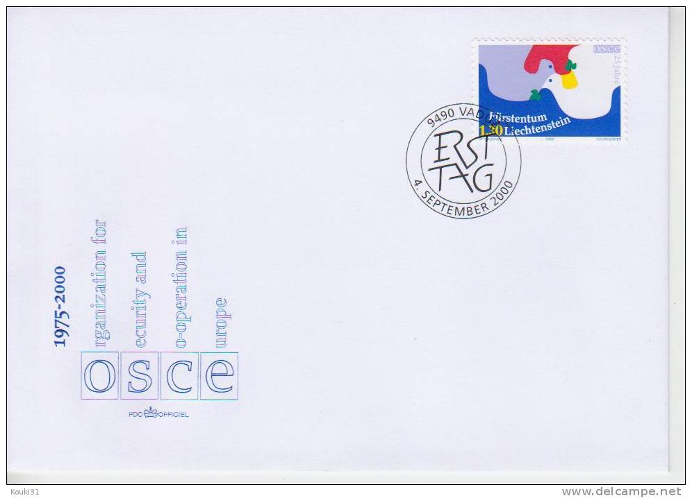 Liechtenstein YT 1189 FDC : Colombe De La Paix - Tauben & Flughühner