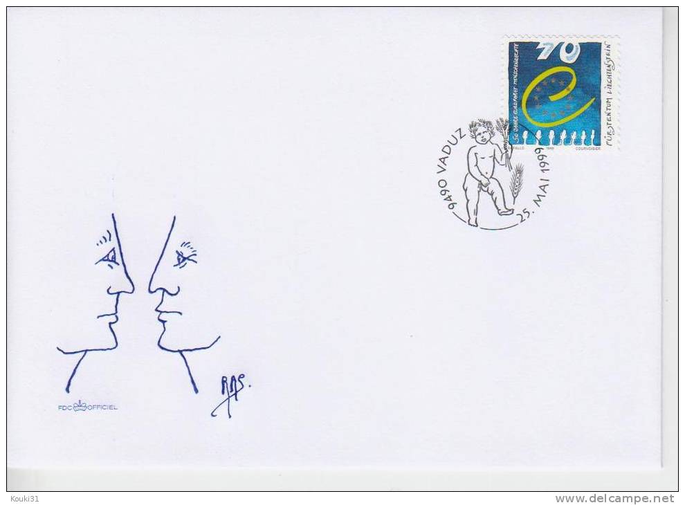 Liechtenstein YT 1141 FDC  : Conseil De L'Europe - Europese Instellingen