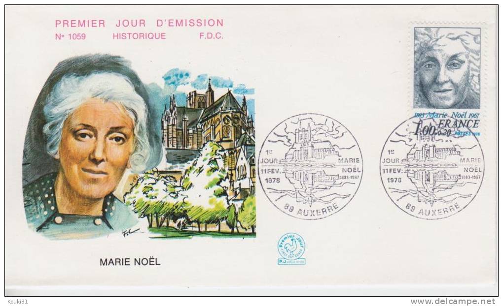 France YT 1986 FDC : Marie Noël , écrivain Et Poètesse - Femmes Célèbres