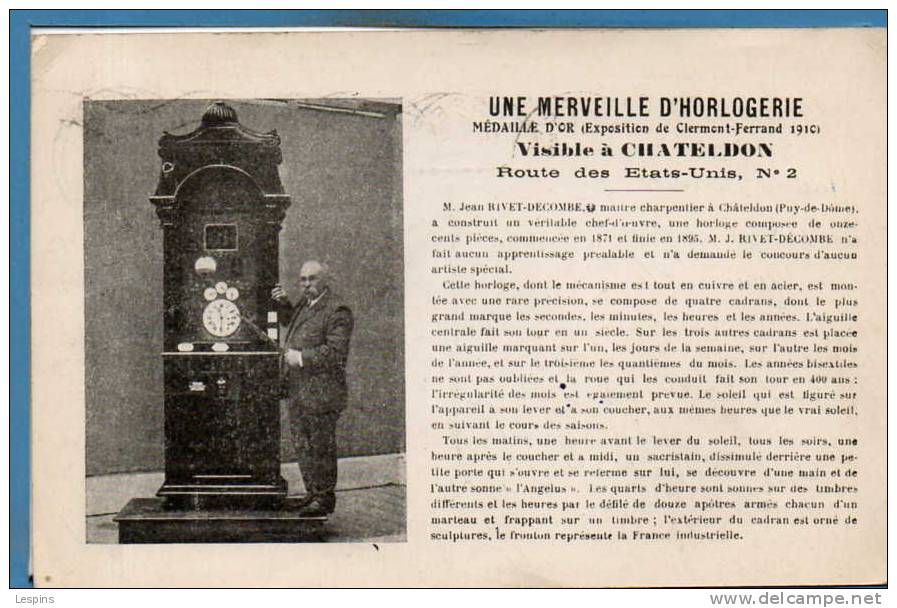 63 - CHATELDON -- Une Merveille D'Orlogerie - Chateldon