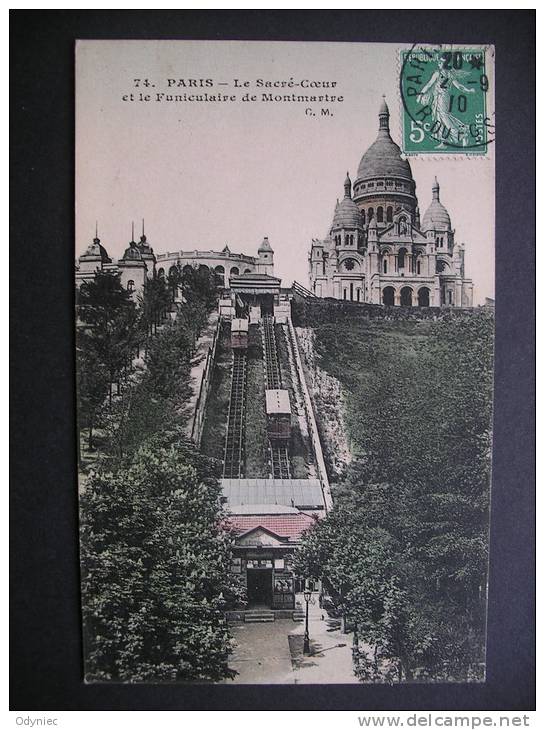 Paris-Le Sacre-Coeur Et Le Funiculaire De Montmartre 1910 - Ile-de-France