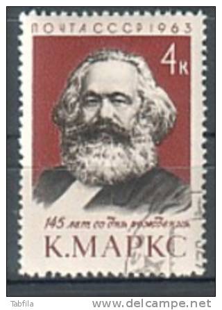 RUSSIA \ RUSSIE - 1963  - 145ans De La Naissance Et 80ans De La Mort De Karl Marx - 1v Obl. - Karl Marx