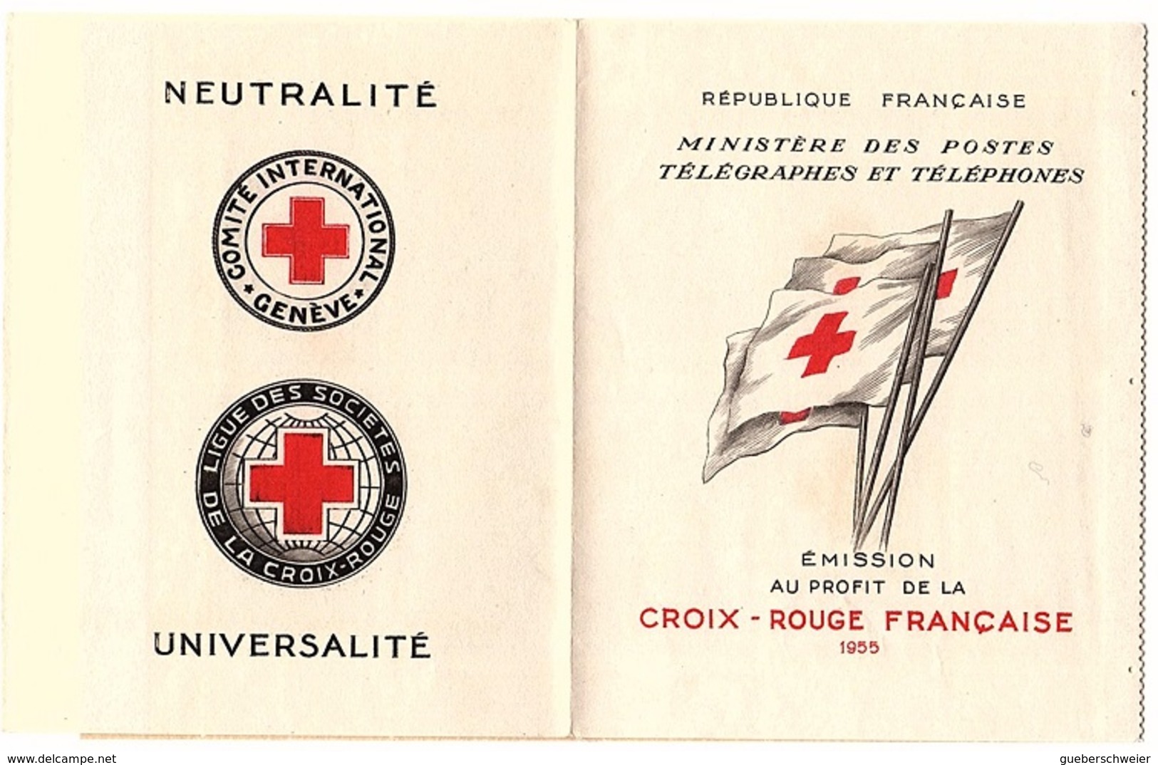 CARNET CROIX-ROUGE 1955 Neuf** 1er Choix - Croix Rouge