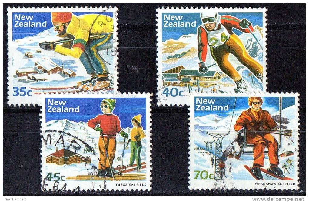 New Zealand 1984 Skiing Set Of 4 Used - Usados