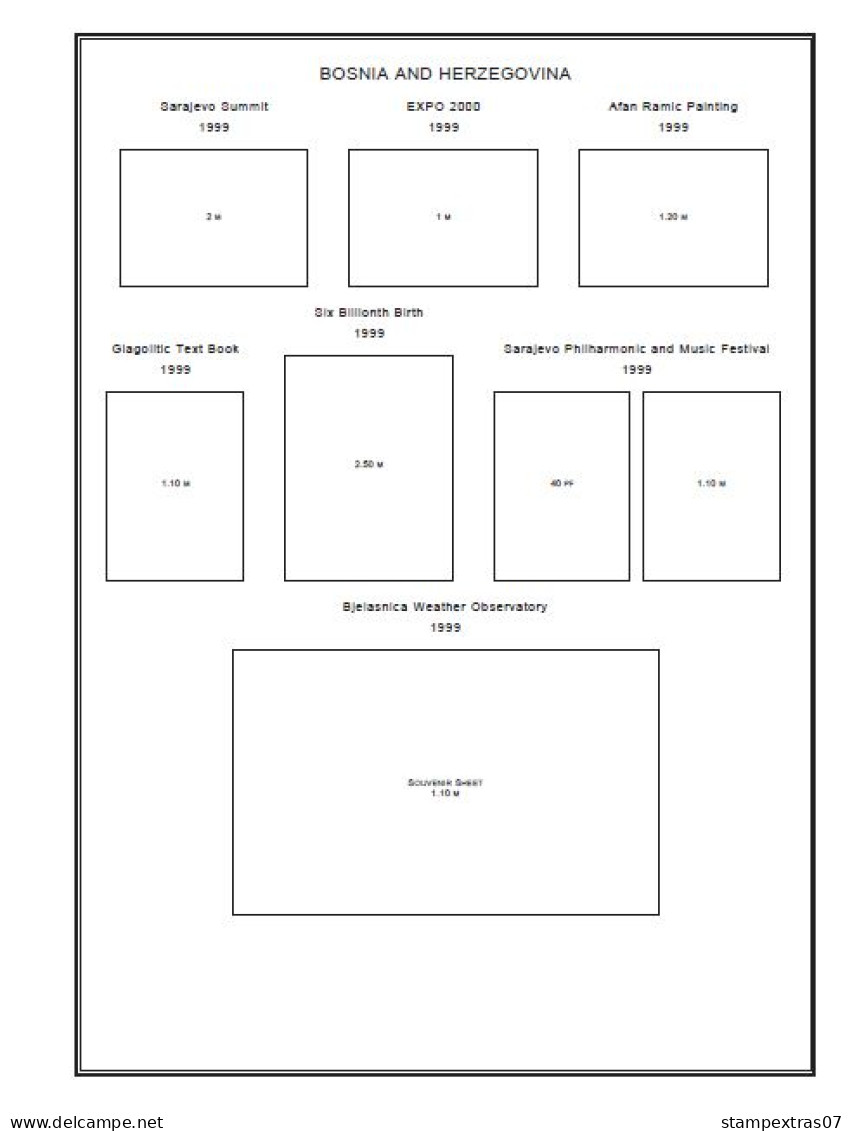 BOSNIA & HERZEGOVINA STAMP ALBUM PAGES 1879-2011 (218 pages)