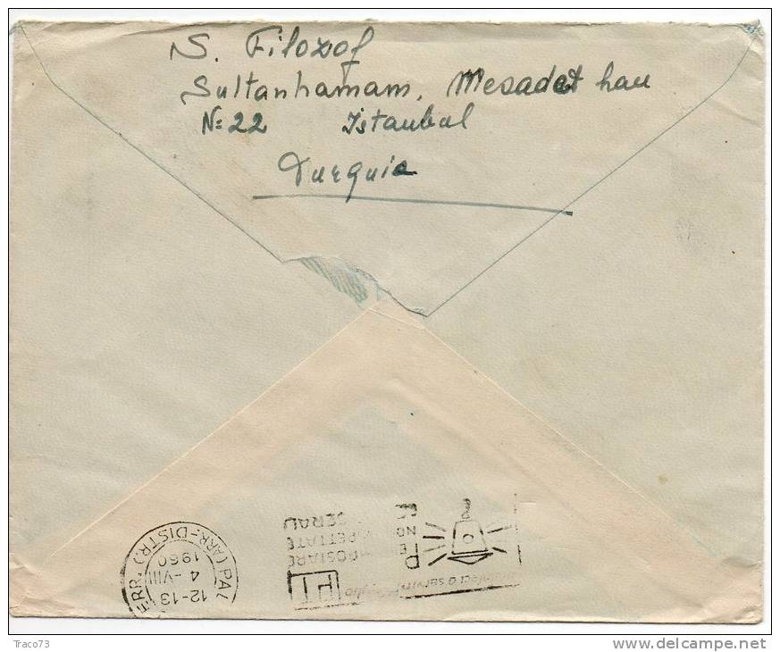 TURCHIA  /  ITALIA  - Cover_ Lettera   30 + 75  -  AIR MAIL 1960 - Covers & Documents