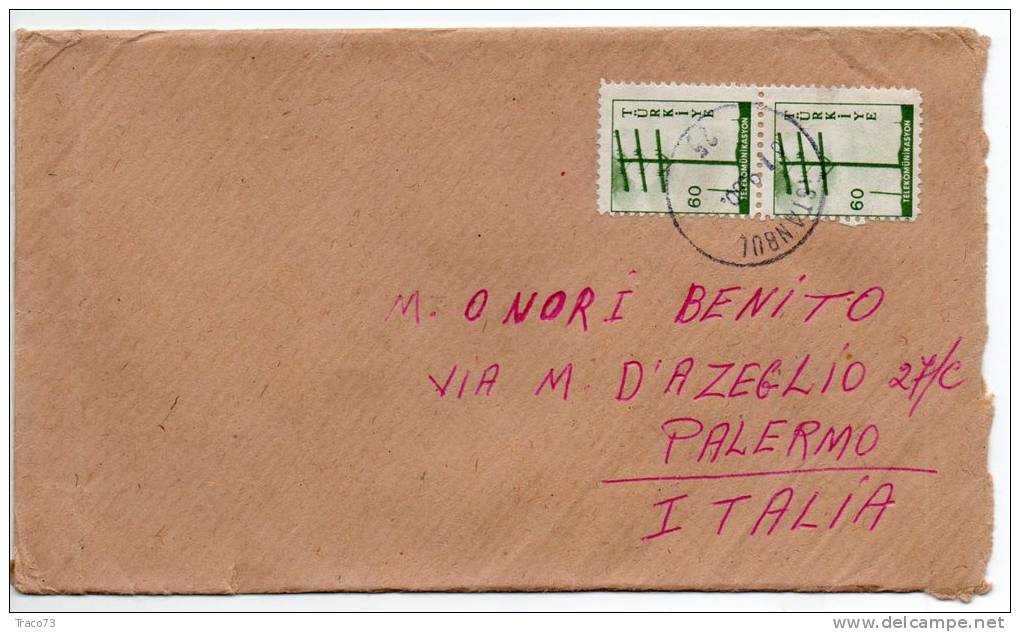 TURCHIA  /  ITALIA  - Cover_ Lettera  60 X 2  -  AIR MAIL 1960 - Storia Postale