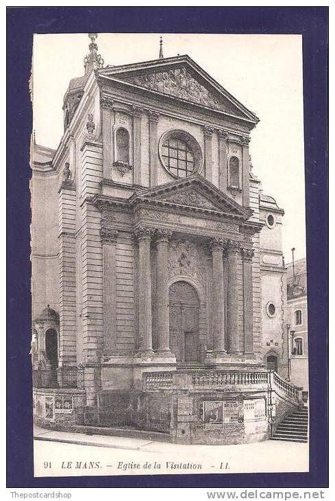 &#9829;&#9829;&#9829; CPA  72 SARTHE LE MANS LL LOUIS LEVY No.91 EGLISE DE LA VISITATION ADVERTS MORE  LE MANS @1 EURO - Le Mans