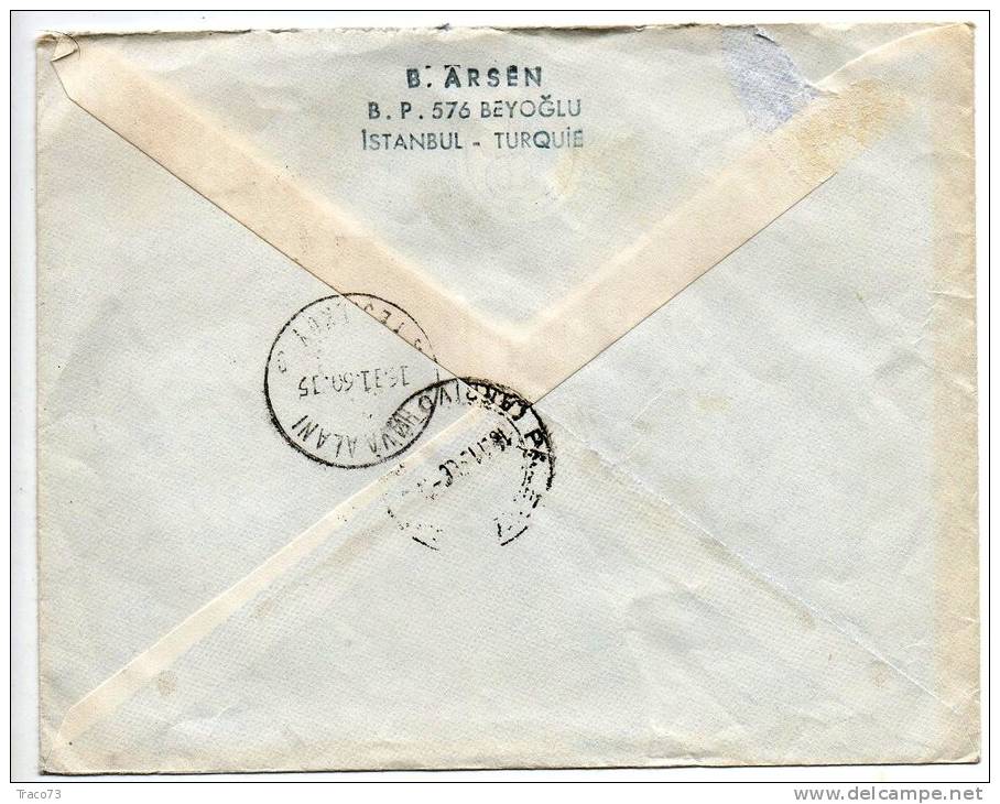 TURCHIA  /  ITALIA  - Cover_ Lettera   30 + 195  -  AIR MAIL 1960 - Covers & Documents