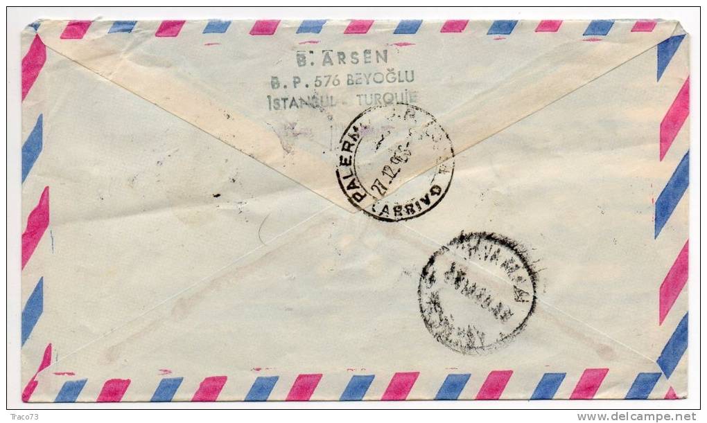 TURCHIA  /  ITALIA  - Cover_ Lettera   195 + 30   -  AIR MAIL 1960 - Brieven En Documenten