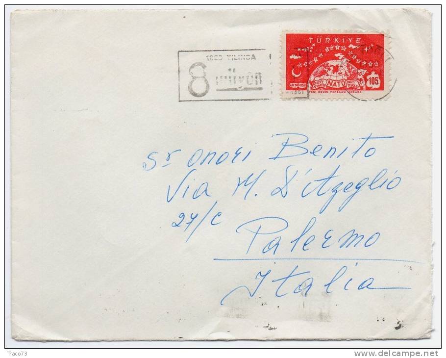 TURCHIA  /  ITALIA  - Cover_ Lettera   105  -  AIR MAIL 1960 - Covers & Documents