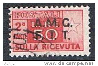 Trieste A, AMG-FTT, Paketmarke Aufdruck Zweizeilig 50 Lire, Gestempelt (a100517) - Paketmarken/Konzessionen