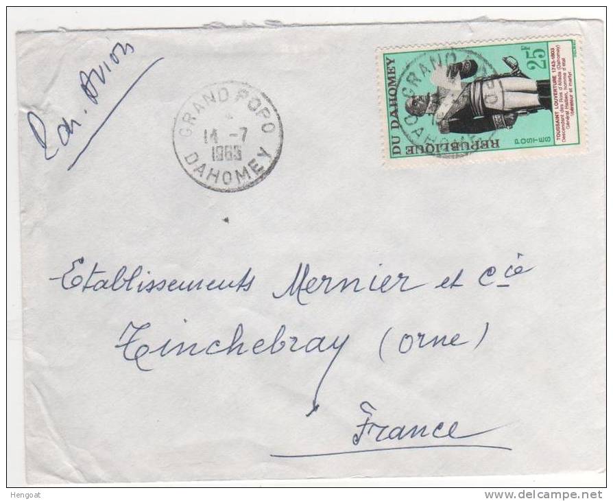 Timbre   Yvert  N° 199 /  Lettre Du 14/7/65 Pour La France - Lettres & Documents