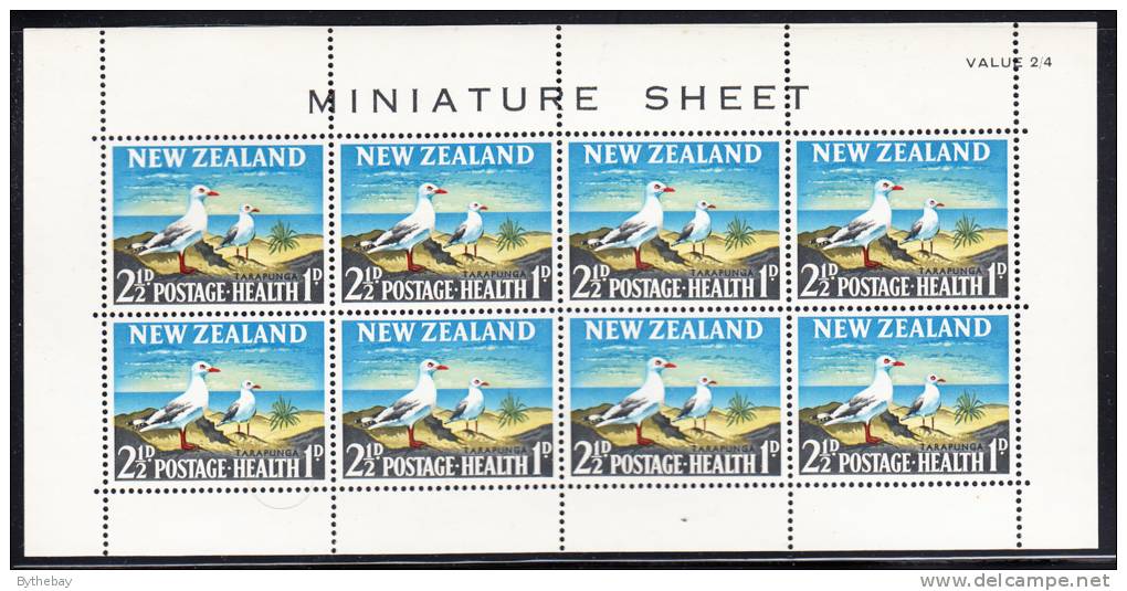 New Zealand Scott #B67a MNH Miniature Sheet Of 8 Health Stamps - Red-billed Gull - Neufs