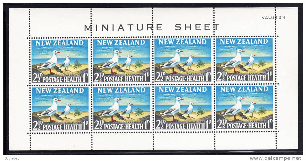 New Zealand Scott #B67a MH Miniature Sheet Of 8 Health Stamps - Red-billed Gull - Albatros & Stormvogels