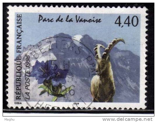 Animals, 4.40f France Used 1996 , National Park Series, Nature, - Nager