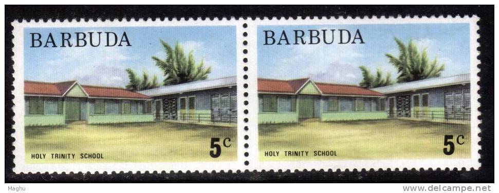 Barbuda MNH 1974, 5c Pair, Holy Trinity School, - Barbuda (...-1981)