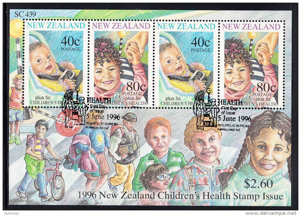 New Zealand Scott #B152a Used Souvenir Sheet Of 4 Health Stamps - Child Safety - Gebraucht