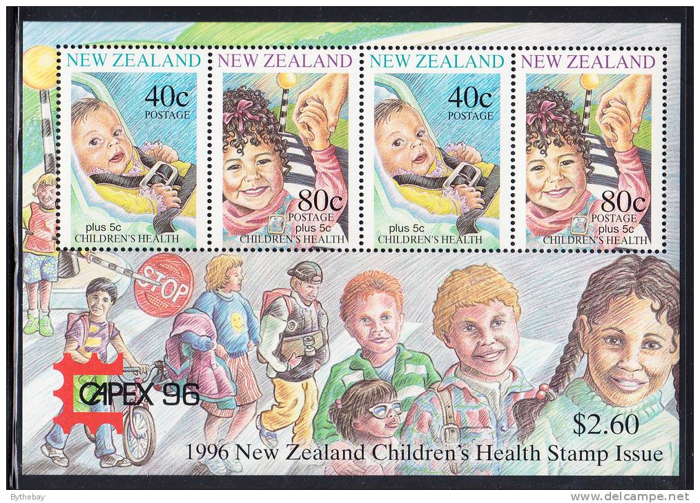 New Zealand Scott #B152b MNH Souvenir Sheet Of 4 Health Stamps - Child Safety CAPEX '96 - Unused Stamps