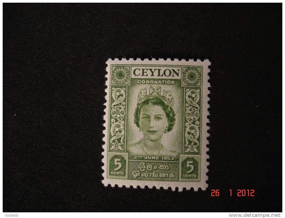 Ceylon  1953 Q. Elizabeth II  Coronation  5c   SG433  MH - Ceylon (...-1947)