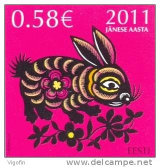 EE 2011-687 CHINES NEW YEAR, ESTONIA, 1 X 1v, MNH - Rodents