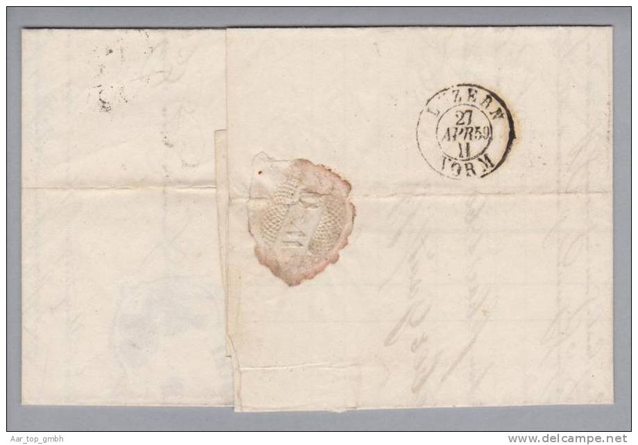 Heimat AG Menziken 1859-04-23 BOM Nach Flühle - Lettres & Documents