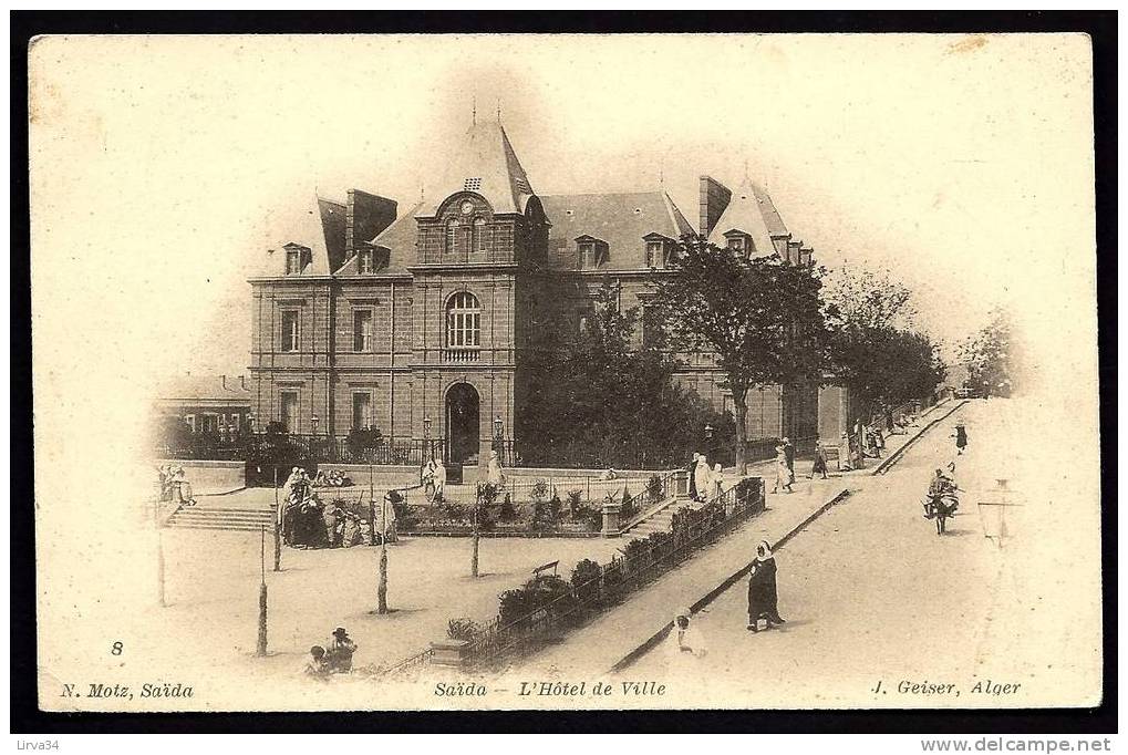 CPA PRECURSEUR- ALGÉRIE- SAÏDA- L'HOTEL DE VILLE EN 1900- TRES BELLE ANIMATION - Saïda