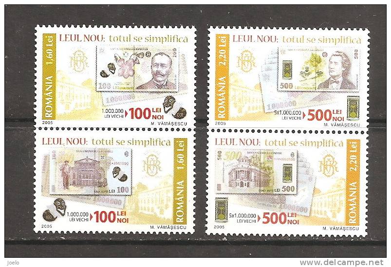 ROMANIA 2005 NEW BANKNOTES HVs IN PAIRS MNH - Unused Stamps