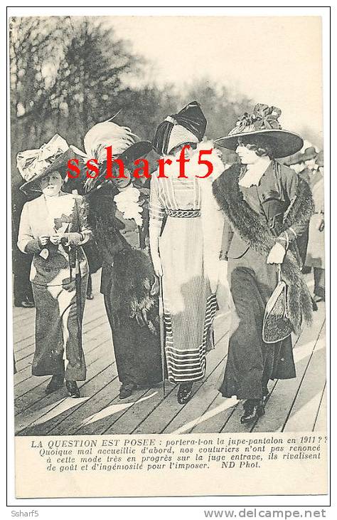 PORTERA-T-ON LA JUPE CULOTTE EN 1911 LA QUESTION EST POSEE 4 FEMMES - Moda
