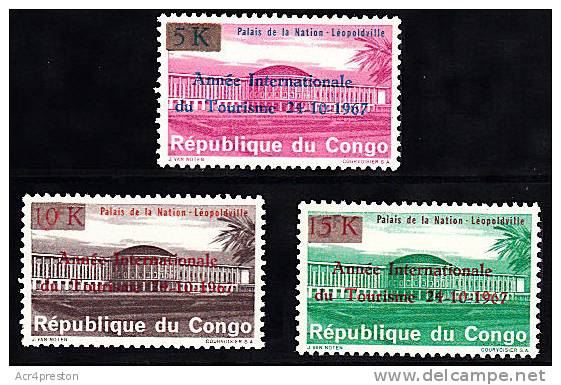 Cd0647 Congo 1968, International Tourism Year, Set Of 3 MNH - Ungebraucht