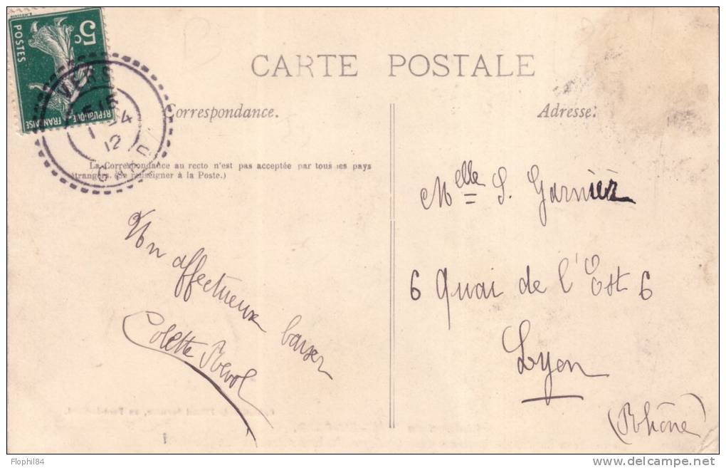 GARD-VERS - CACHET A DATE T84 DU 1-4-1912 SUR 5C VERT. - Manual Postmarks