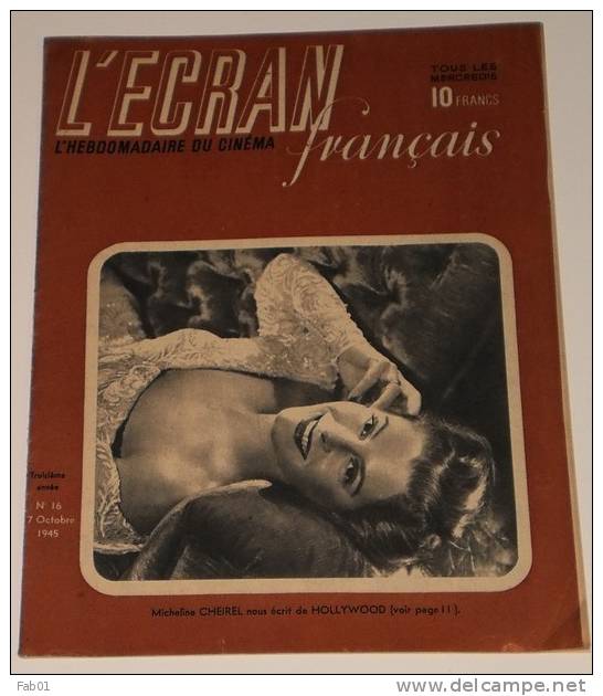 L'écran Français Du 7 Octobre 1945(clandestin Pendant L'occupation,Raimu..) - Zeitschriften - Vor 1900