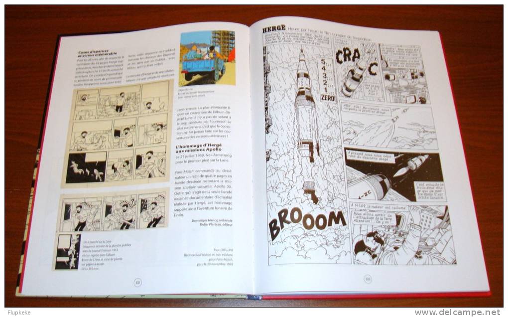 Tintin et La lune Édition Collector deux Albums Objectif Lune et On a marché sur la Lune avec 16 Pages d´Archives