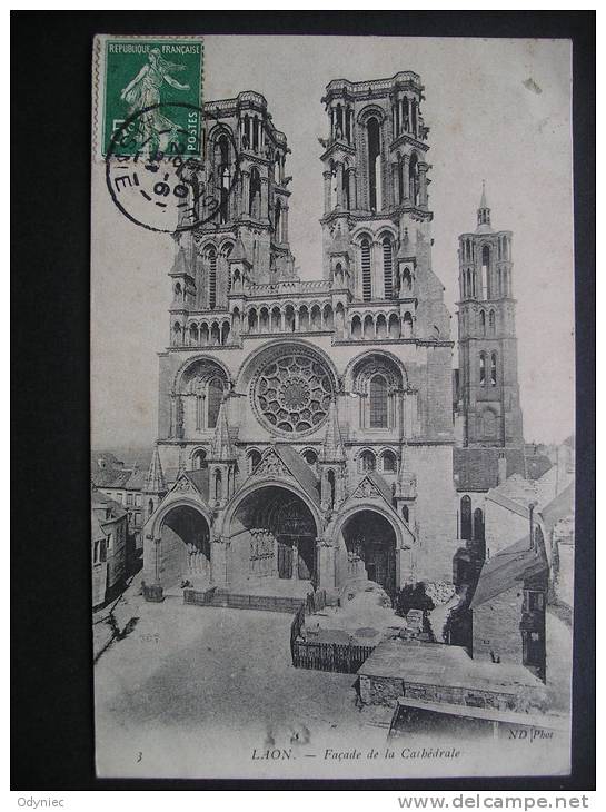 Laon.-Facade De La Cathedrale 1908 - Picardie