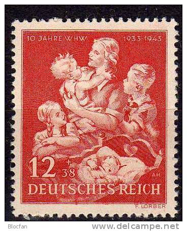 Deutsche Winterhilfe 1943 DR 859 ** 1€ Mutter Mit Kindern Mütter-Hilfe Im Deutschen Reich Stamp Of Old Germany III.Reich - Mother's Day