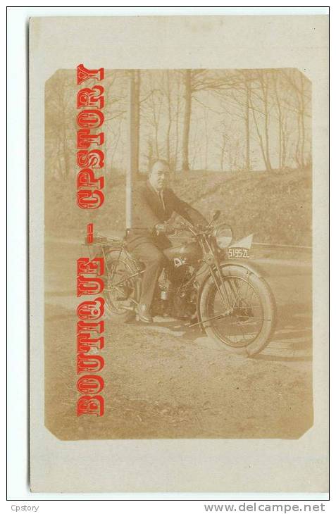 MOTO - Carte Photo - Réal Photograph Postcard - Motos - Dos Scané - Motos