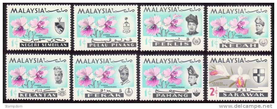 MALAYSIA 1965 Orchids X8  MH [S1430] - Orchidee