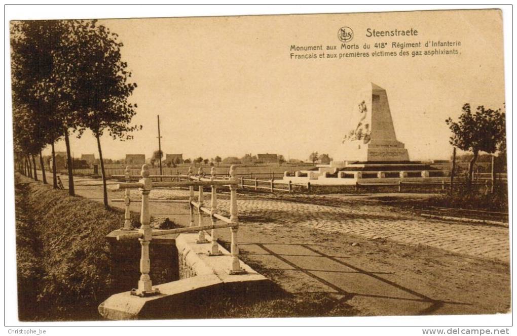 Steenstraete, Monument Aux Morts Du 418e Régiment D'infanterie (pk3425) - Langemark-Poelkapelle