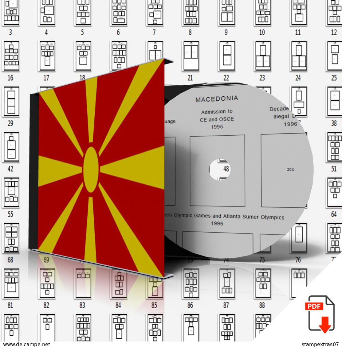 MACEDONIA STAMP ALBUM PAGES 1992-2011 (112 Pages) - Engels