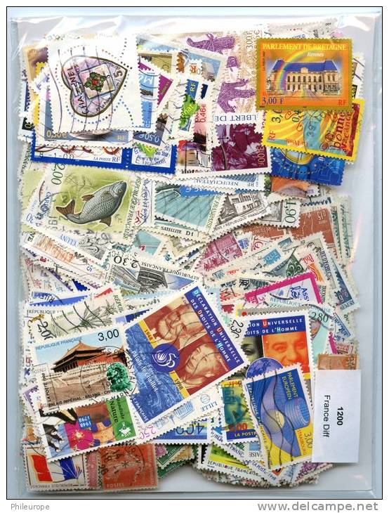 Lot De Timbres De France (1200 Differents) - Lots & Kiloware (mixtures) - Min. 1000 Stamps