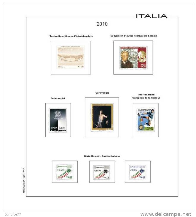 ITALY STAMPS ALBUM PAGES 1862-2010PDF FILE (354 PAGES FULL COLOR ILUSTRATED) - Español