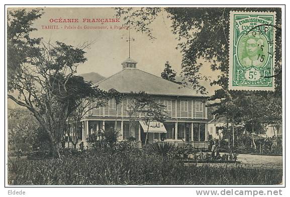 Palais Du Gouverneur A Papeete  Voyagé 1915  Homes - Polinesia Francesa